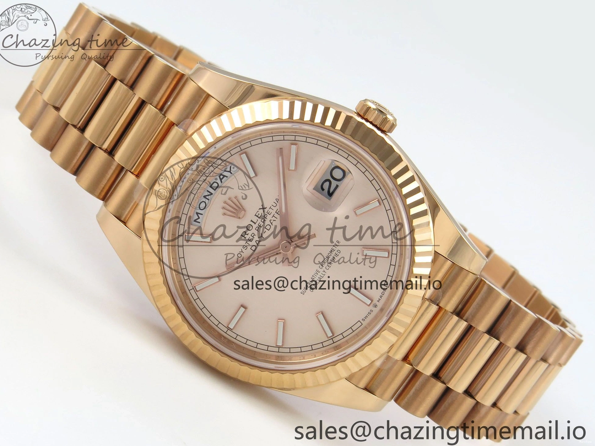 MiroTime 0113 Day Date 40 RG 228235 THBF 1:1 Best Edition RG Marker Dial on President Bracelet VR3255 V3 (Gain Weight) Seasonal 260